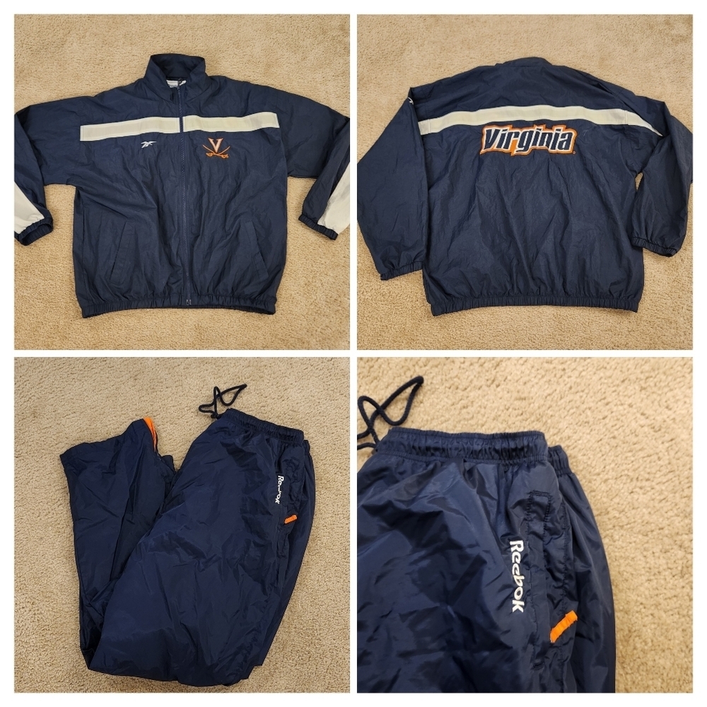 Reebok University of Virginia Cavaliers Mens XL Color Block Jacket + Pants Set